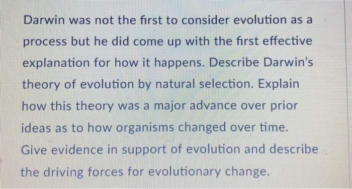 Explain darwin's theory of natural selection