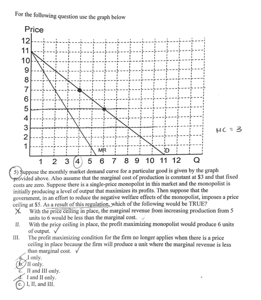 Solved For the following question use the graph below 5) | Chegg.com