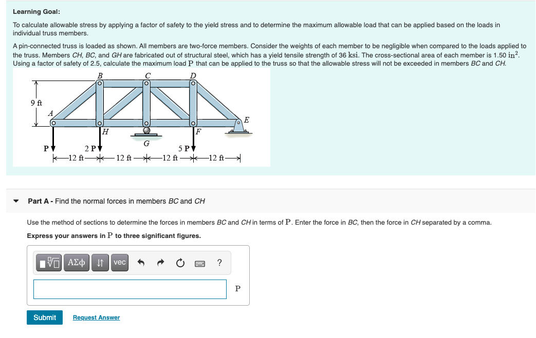 Solved Learning Goal: To calculate allowable stress by | Chegg.com