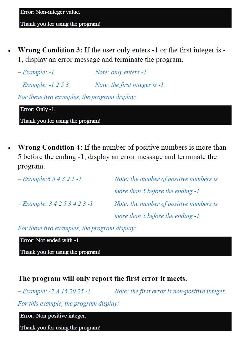 Solved Example 2 Enter up to 5 positive integers, separated | Chegg.com