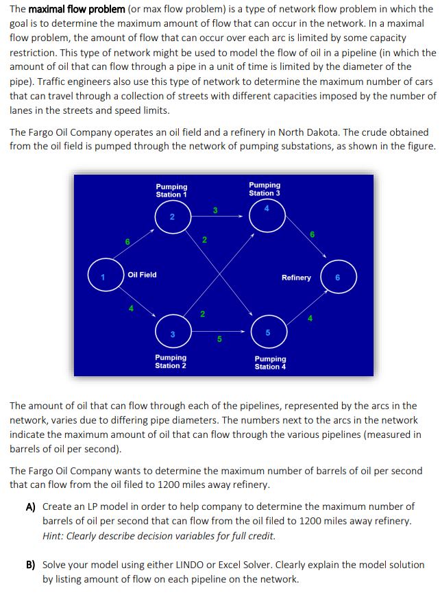 Solved The Maximal Flow Problem (or Max Flow Problem) Is A | Chegg.com