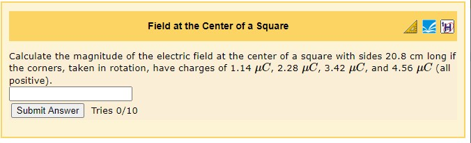 Solved Field at the Center of a Square TH Calculate the | Chegg.com