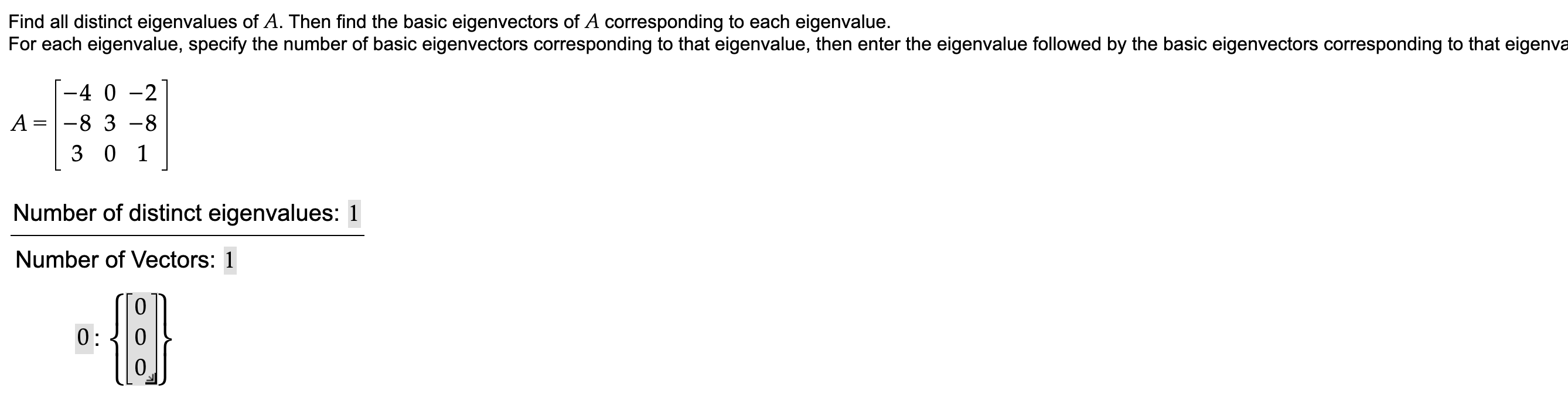 Solved Find all distinct eigenvalues of A. Then find the | Chegg.com