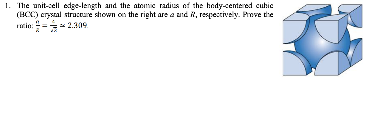 Solved 1. The unit-cell edge-length and the atomic radius of | Chegg.com