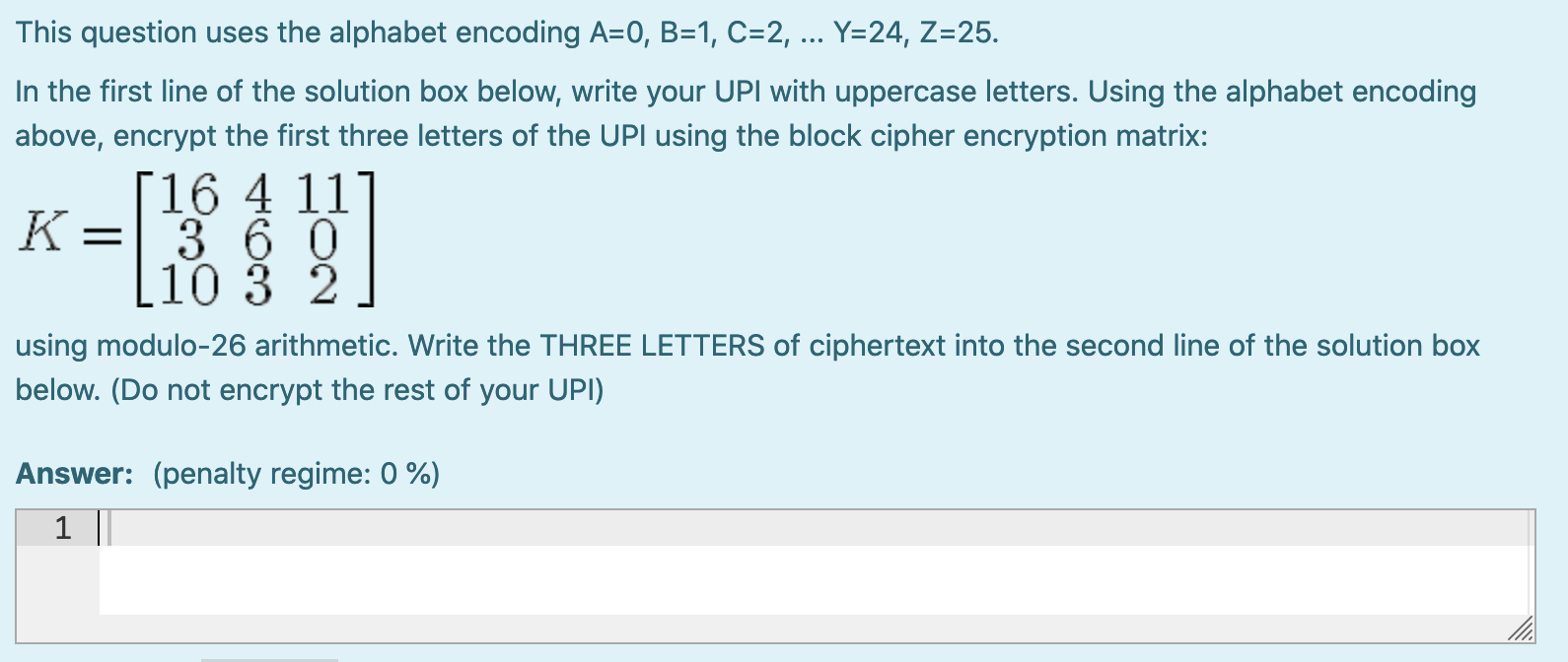 Solved This Question Uses The Alphabet Encoding A=0, B=1, | Chegg.com