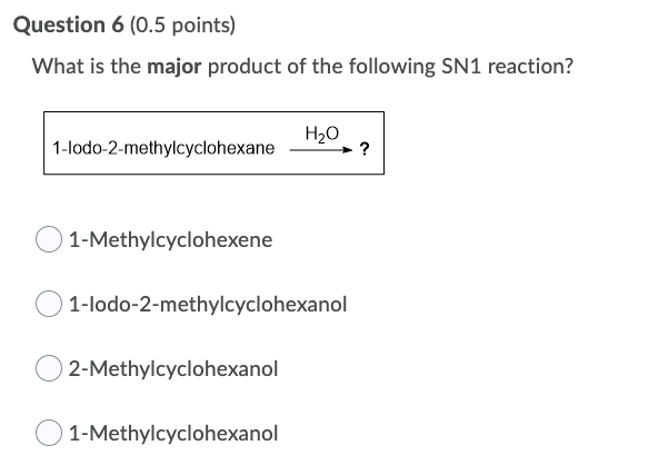 the rate of an sn1 reaction depends upon the concentration of select