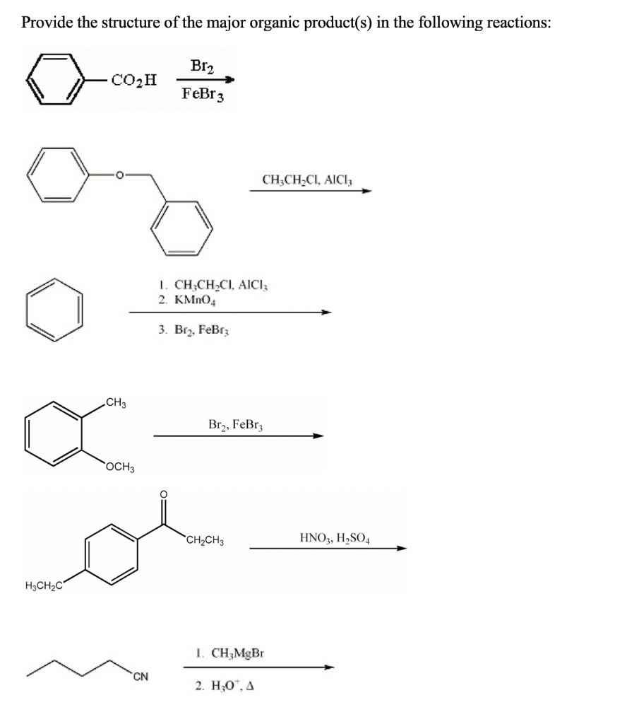 Solved Provide the structure of the major organic product(s) | Chegg.com