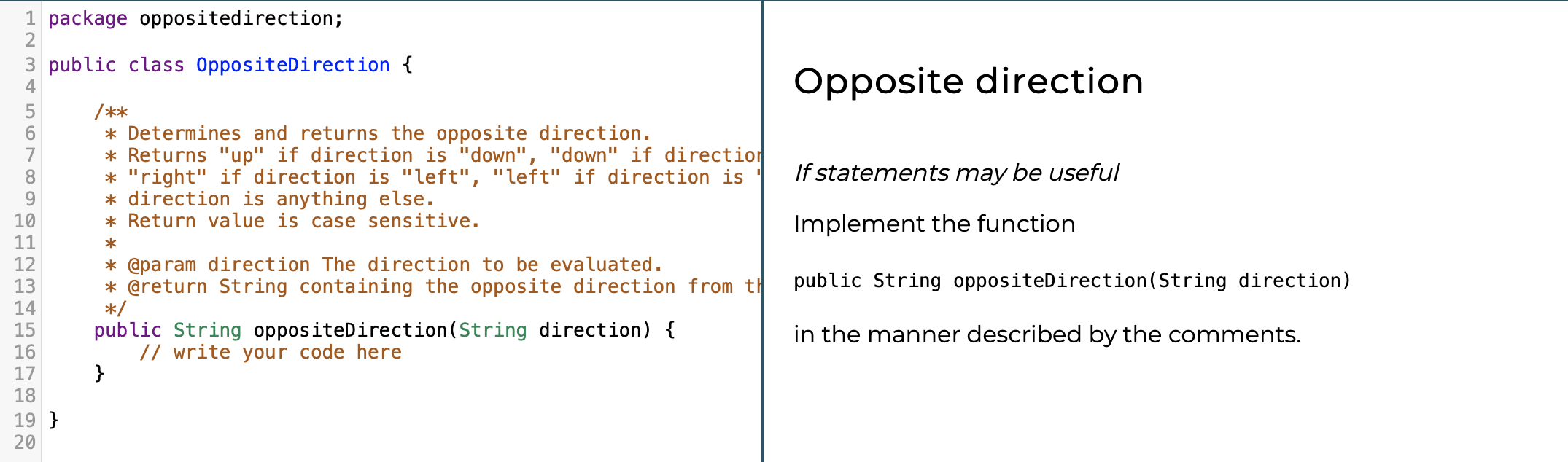 Solved Q Opposite direction If statements may be