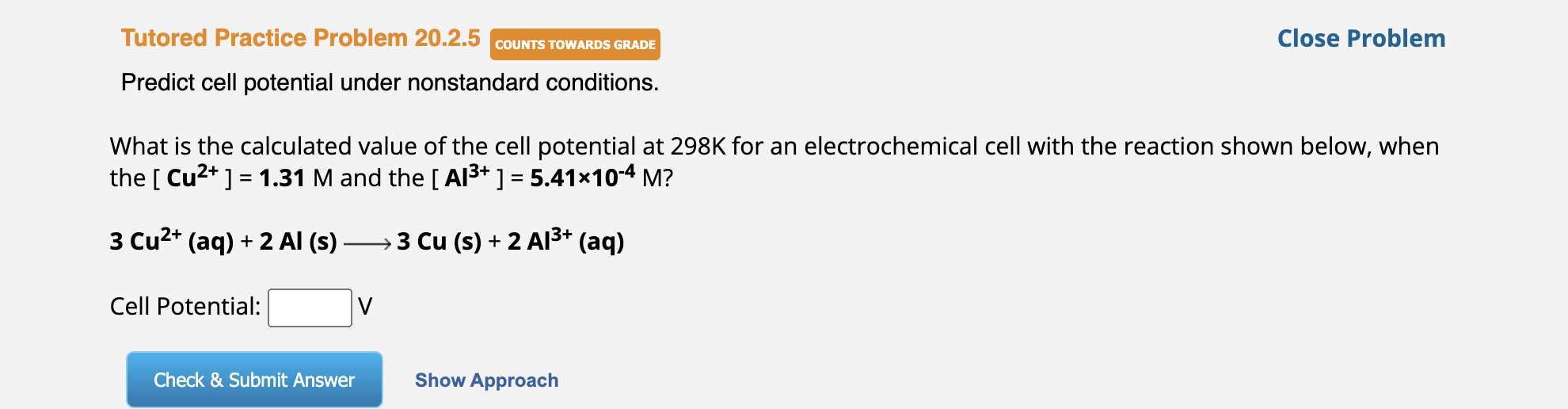 Solved Predict cell potential under nonstandard conditions.