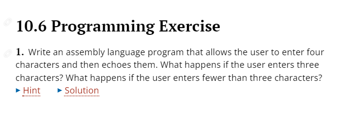 Solved 10.6 Programming Exercise 1. Write an assembly | Chegg.com
