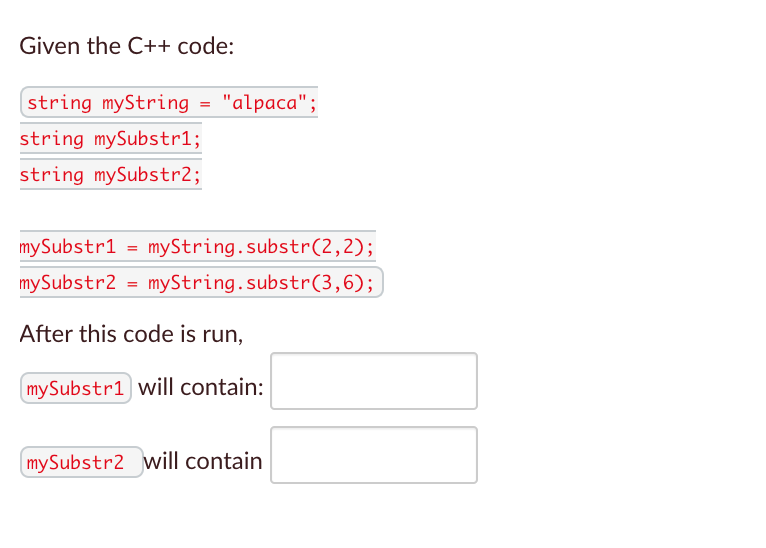 Solved Given The Following C Statements String Chegg Com