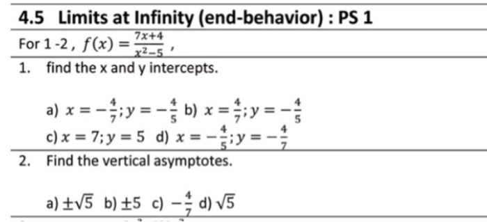 How To Describe End Behavior Using Limits