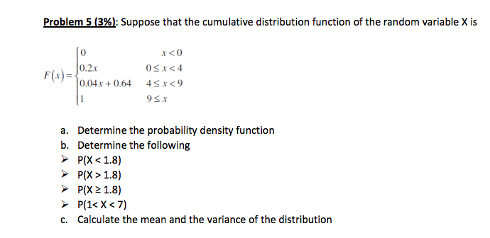 Solved Problem 5 (3%): Suppose That The Cumulative | Chegg.com