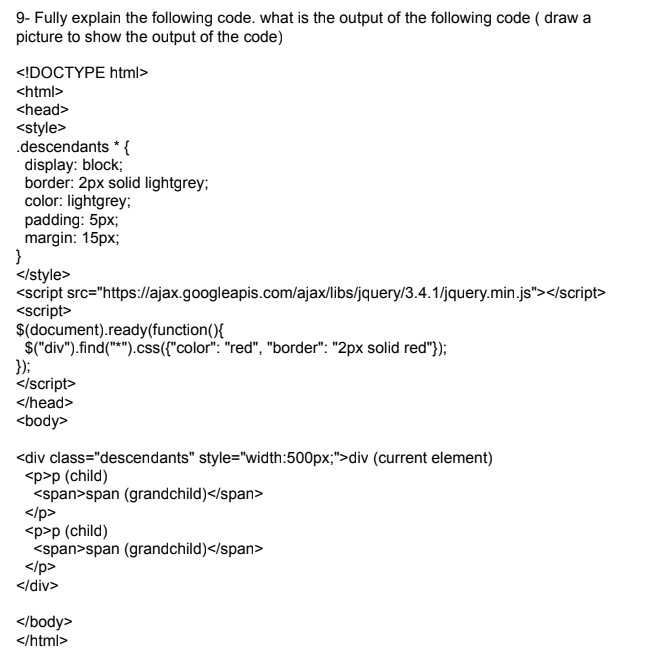 Solved 9- Fully explain the following code. what is the | Chegg.com