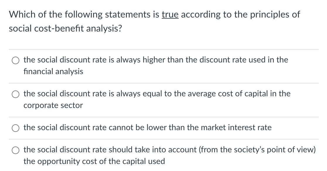 Solved Which of the following statements is true according | Chegg.com