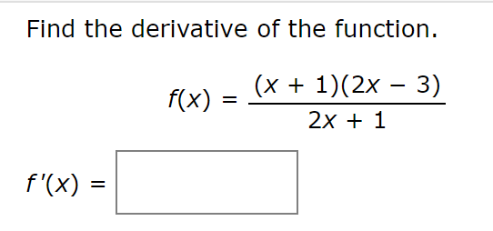 Solved Find The Derivative Of The Function. 