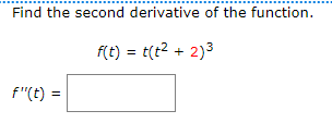 Solved Find The Second Derivative Of The Function. F"(t) = | Chegg.com