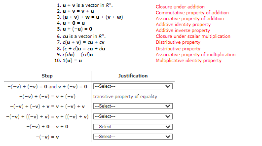 Solved 1. u+v is a vector in Rn. Closure under addition 2. | Chegg.com