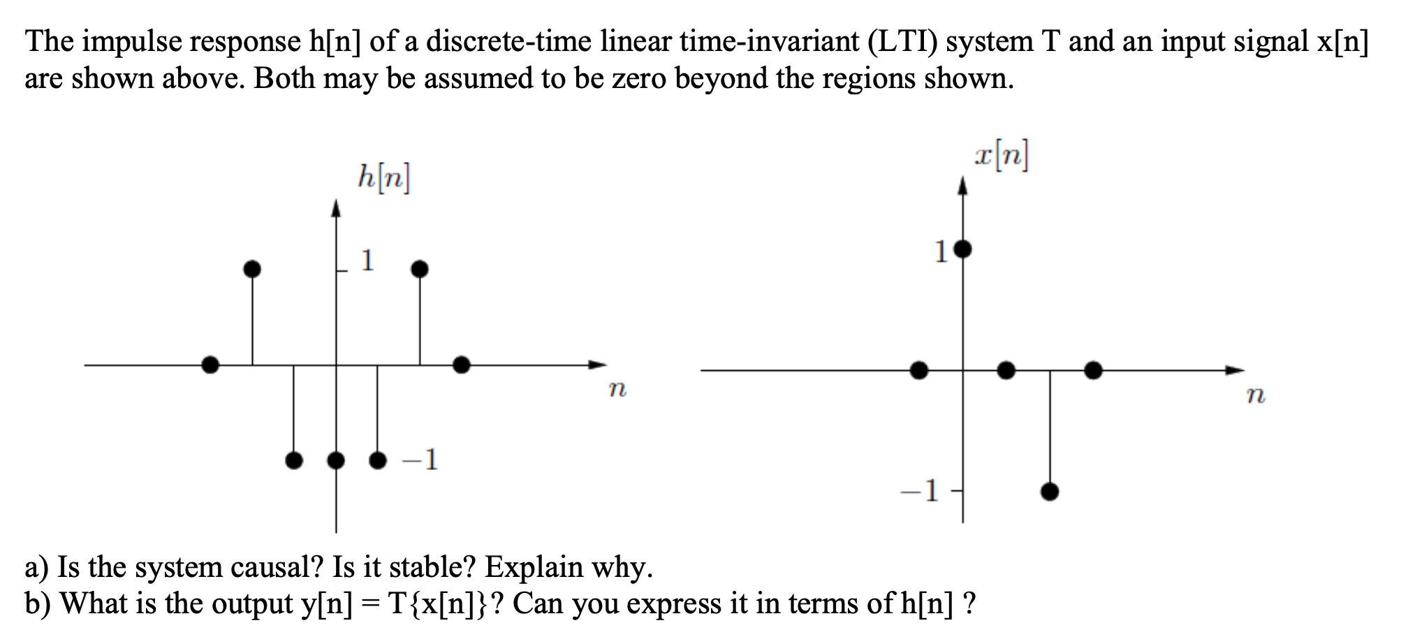 Solved The Impulse Response H[n] Of A Discrete Time Linear