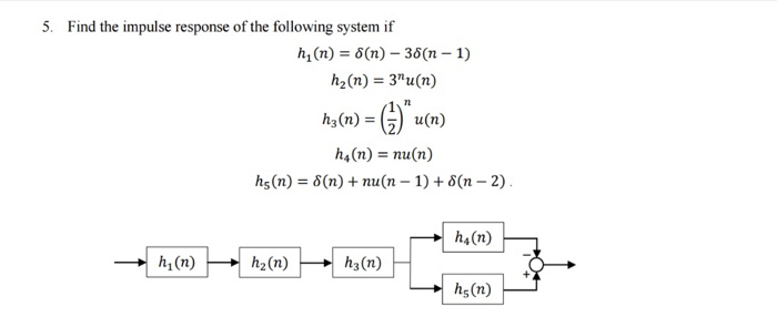 Solved Find the impulse response of the following system if | Chegg.com