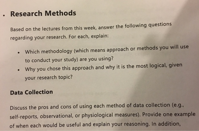 Research Methods Based on the lectures from this | Chegg.com