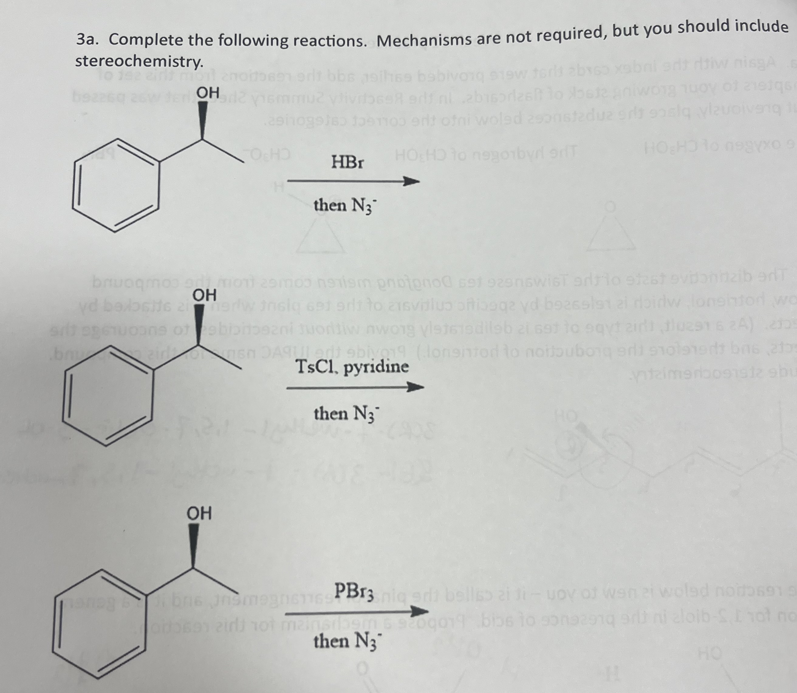Solved by an EXPERT 3a. ﻿Complete the following reactions. Mechanisms ...