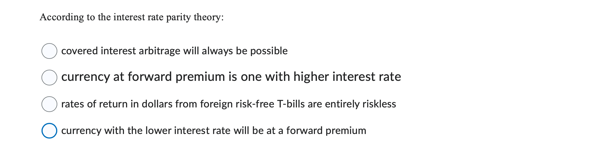 Solved According To The Interest Rate Parity Theory: Covered | Chegg.com