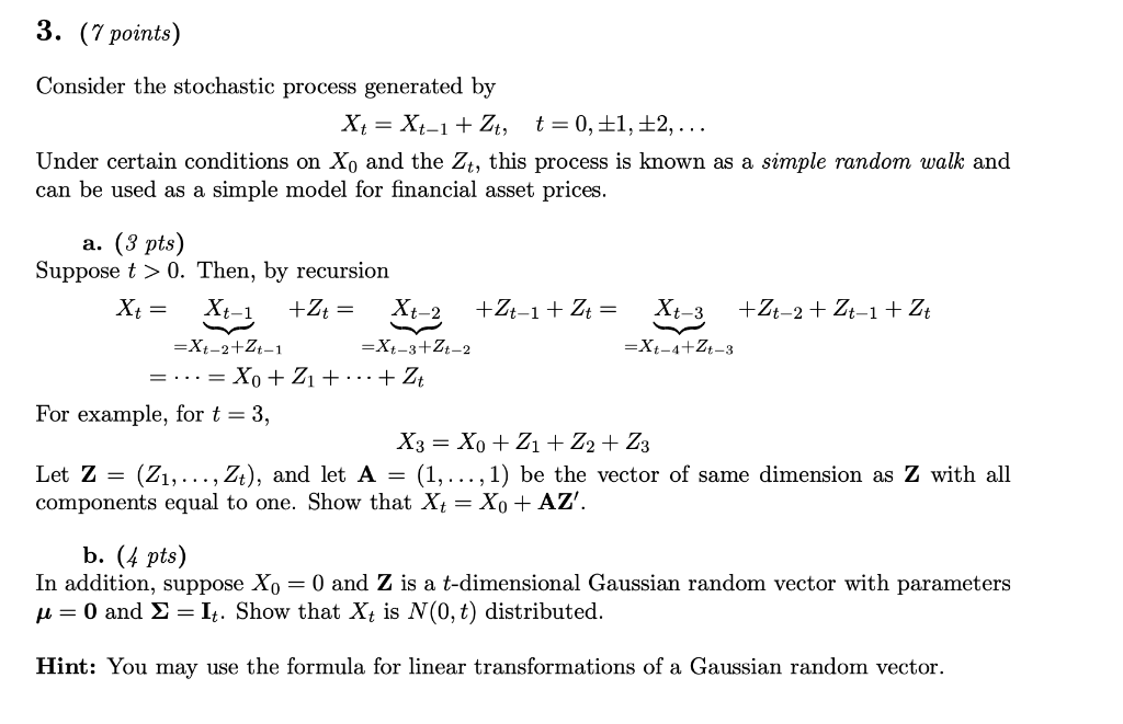 Solved 3. (7 Points) Consider The Stochastic Process | Chegg.com