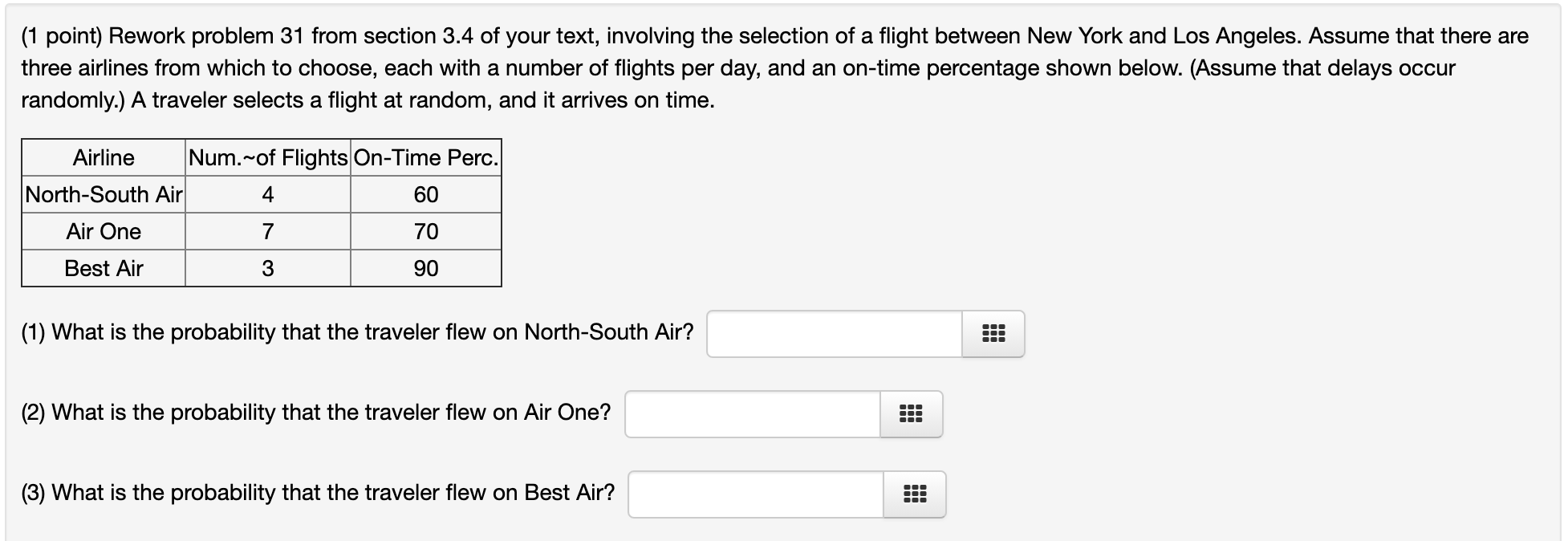 Solved (1 point) Rework problem 31 from section 3.4 of your | Chegg.com
