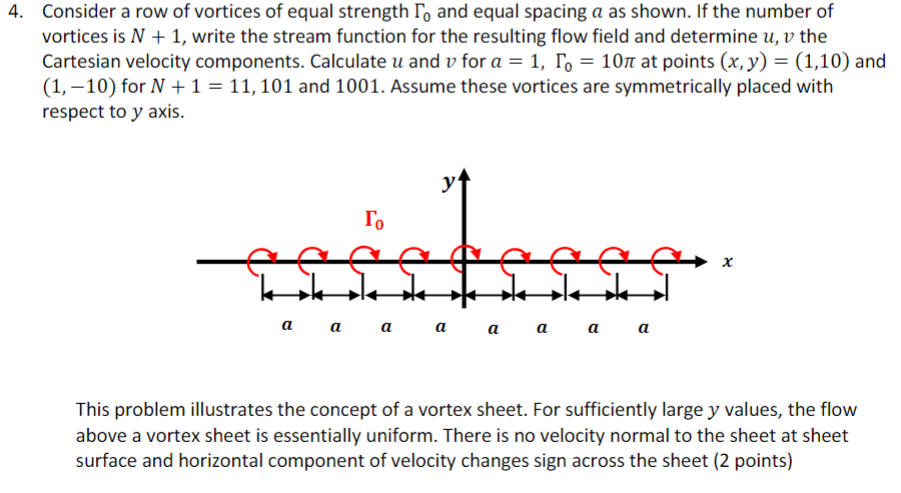 Solved Consider a row of vortices of equal strength Γ0 and | Chegg.com