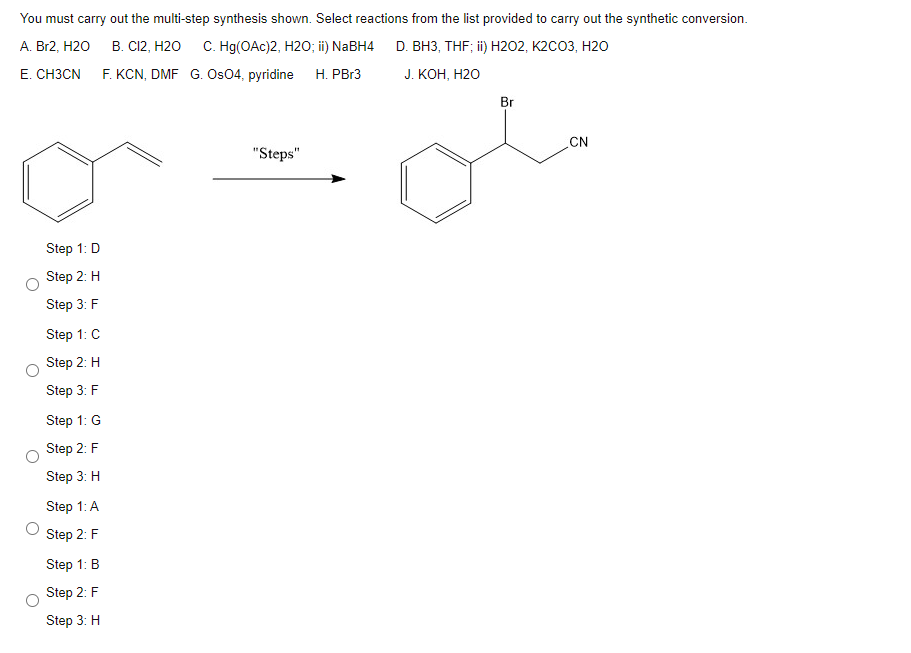 Solved You Must Carry Out The Multi-step Synthesis Shown. | Chegg.com