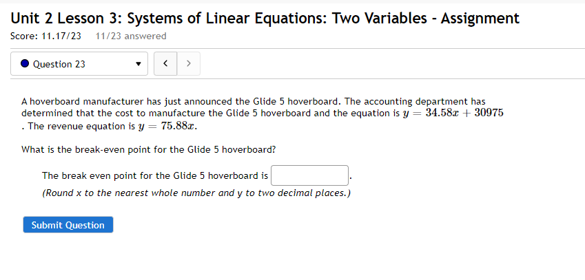 unit 2 homework 3 writing linear equations