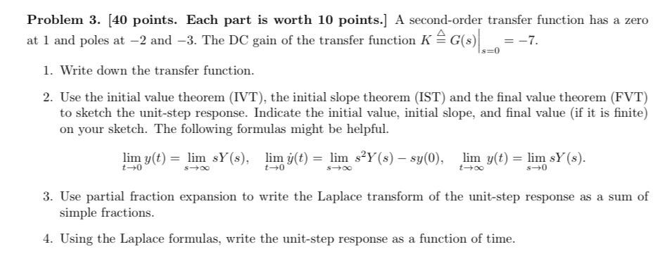 Solved Problem 3. (40 points. Each part is worth 10 points.) | Chegg.com