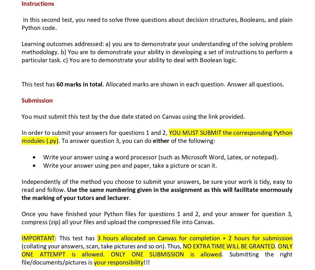 Solved In this second test, you need to solve three | Chegg.com