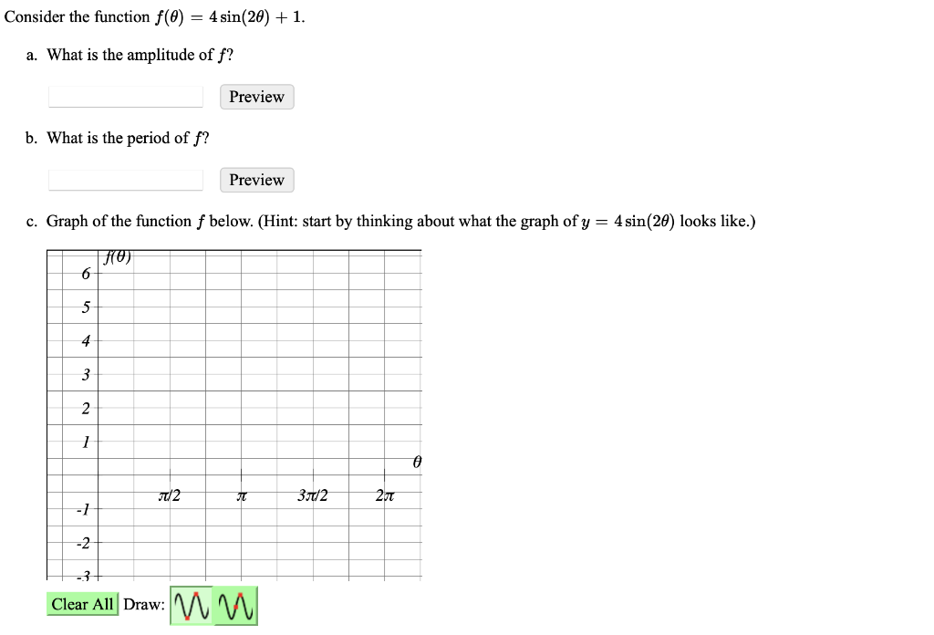 Solved Consider the function f(0) = 4 sin(20) + 1. a. What | Chegg.com