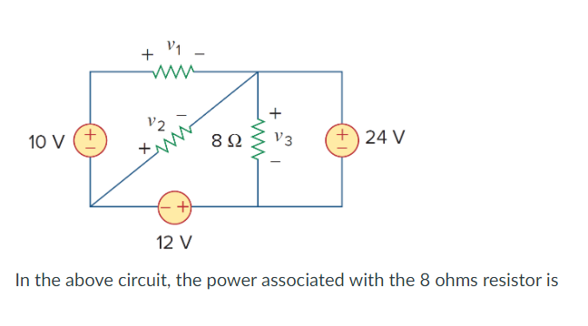 Solved + V1 + V2 10 V + 892 V3 + 24 V 12 V In the above | Chegg.com