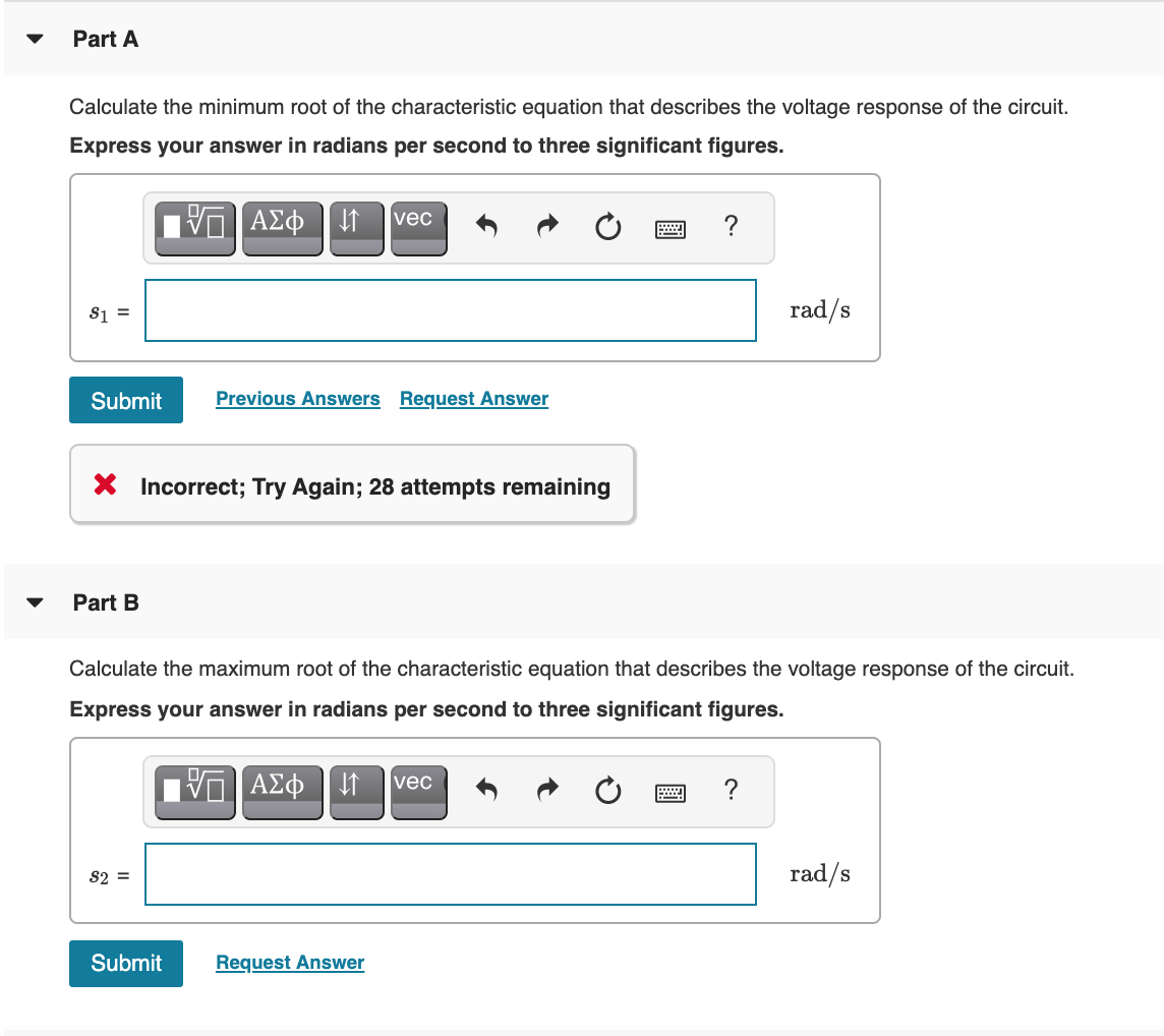 Solved The resistance, inductance, and capacitance in a