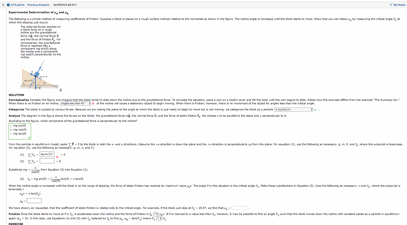 Solved 2 2 10 Points Previous Answers Serpse10 5 Ae 011 Chegg Com