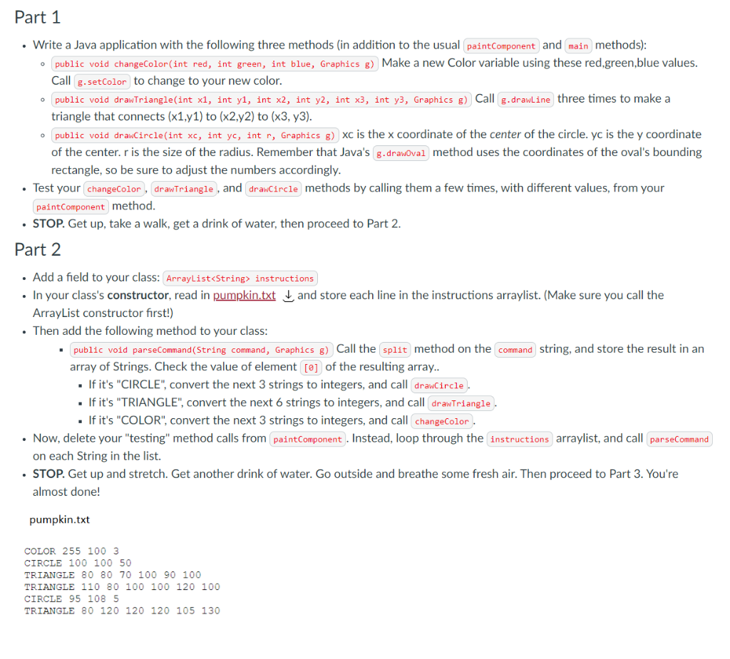 Solved Part 1 O o • Write a Java application with the | Chegg.com