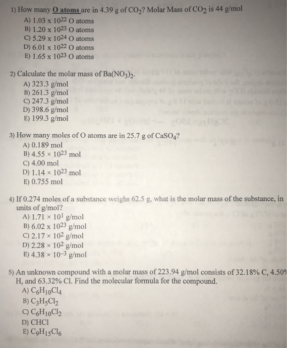 molar mass of co2