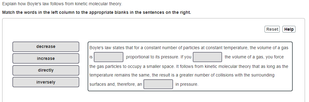 Solved Explain how Boyle&rsquo;s law follows from kinetic | Chegg.com