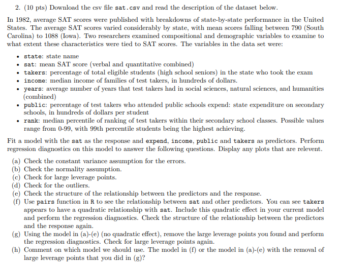 Problem Set #4 (6 Points) The file ranking.csv