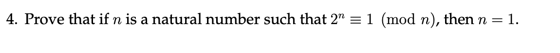 Solved 4. Prove that if n is a natural number such that | Chegg.com