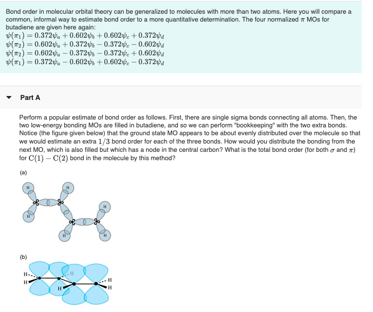 Bond order in molecular orbital theory can be | Chegg.com