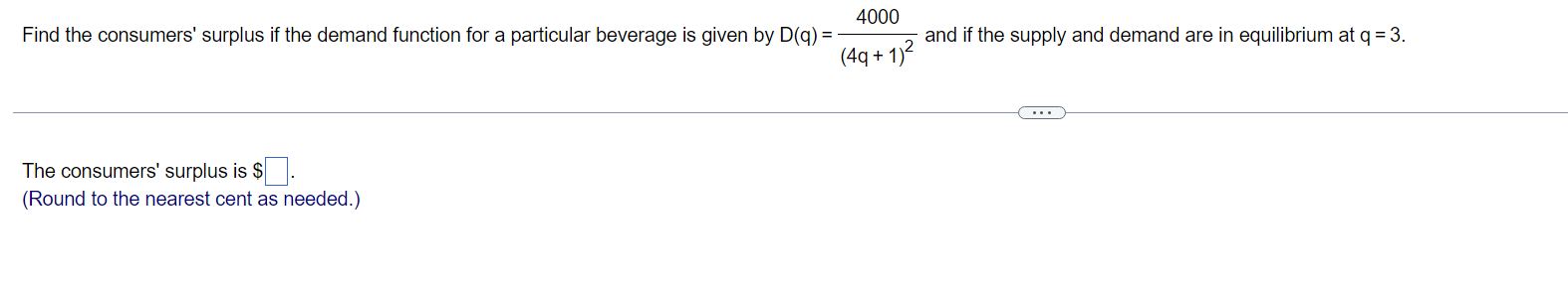 Solved Find The Consumers Surplus If The Demand Function Chegg