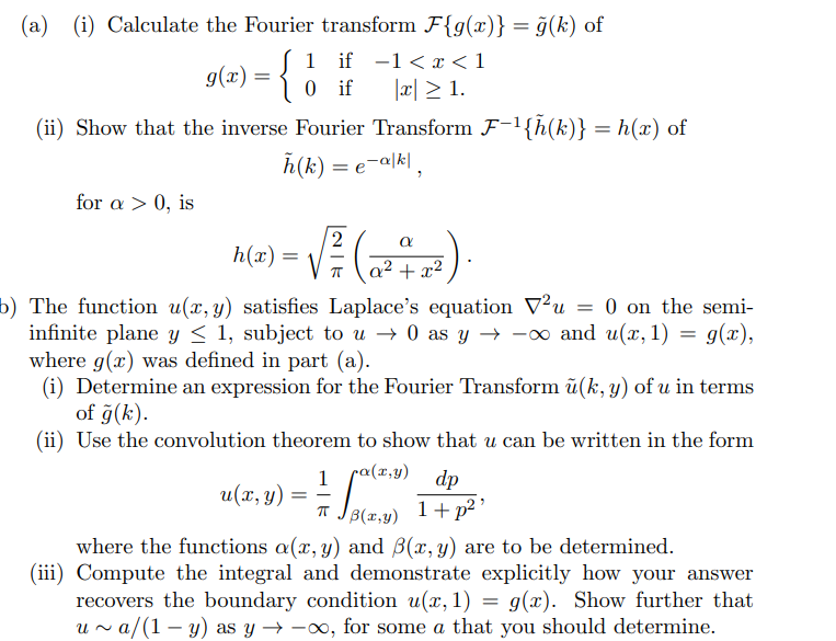 Solved { a 2). (a) (i) Calculate the Fourier transform | Chegg.com