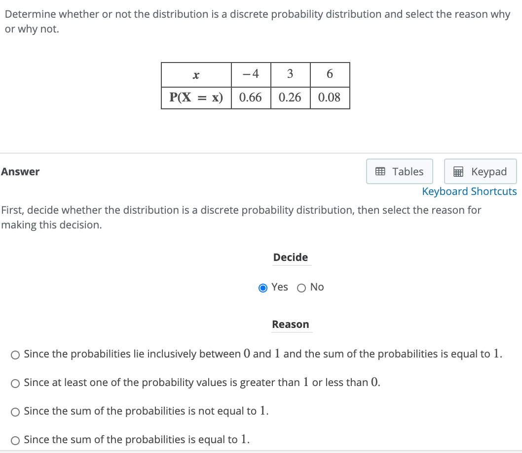 Solved Determine whether or not the distribution is a | Chegg.com