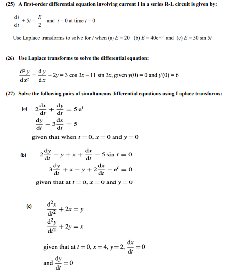 Solved (25) ﻿A first-order differential equation involving | Chegg.com