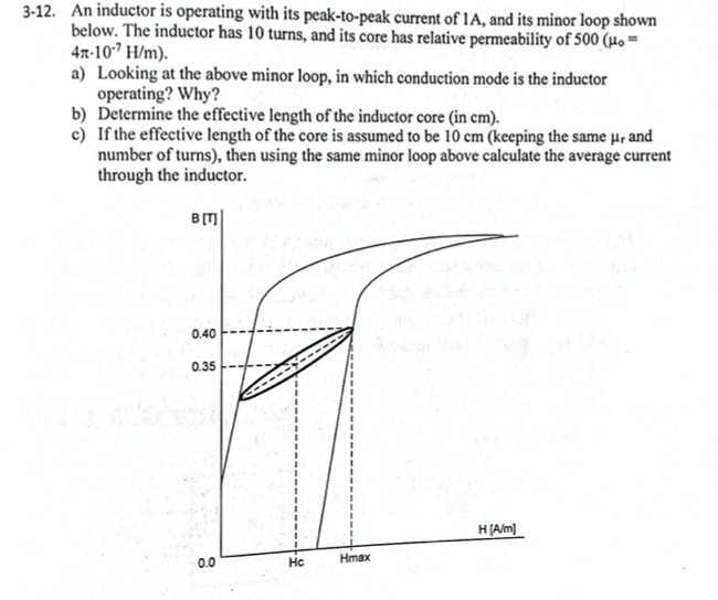 Solved 312. An inductor is operating with its peaktopeak