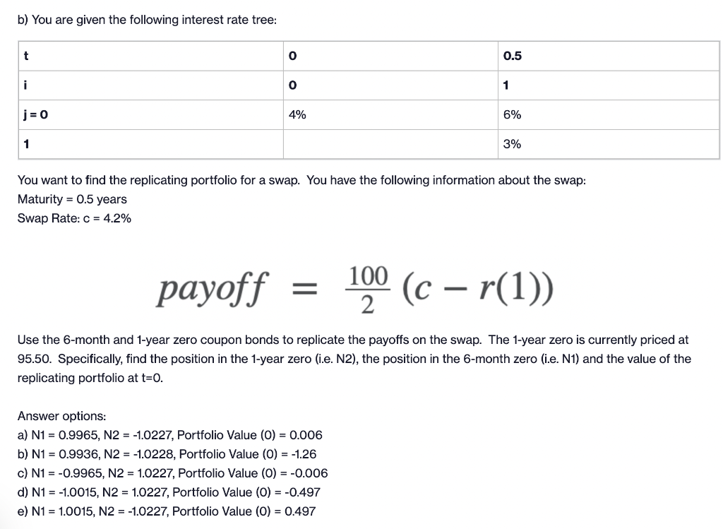 1)a) You are given the following interest rate tree: | Chegg.com